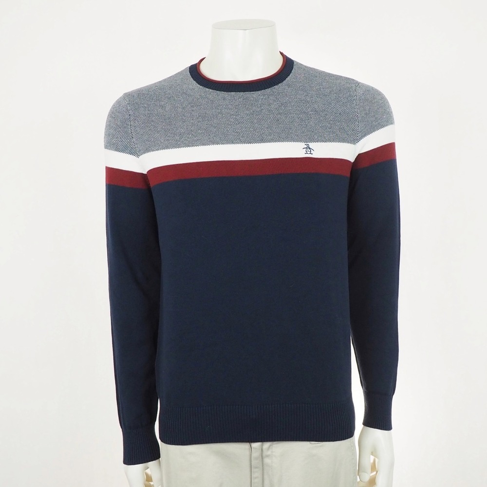 Original Penguin by Munsingwear Pullover Sweater Mens Medium Navy Blue Cotton